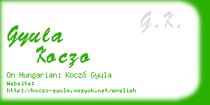 gyula koczo business card